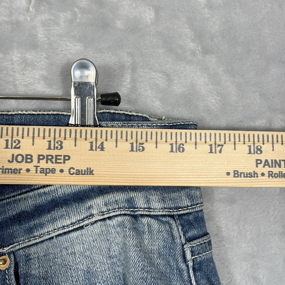 Bke Payton Universal Fit Distressed Destroyed Mid Rise Ankle Skinny Jeans 30 - Picture 5 of 13